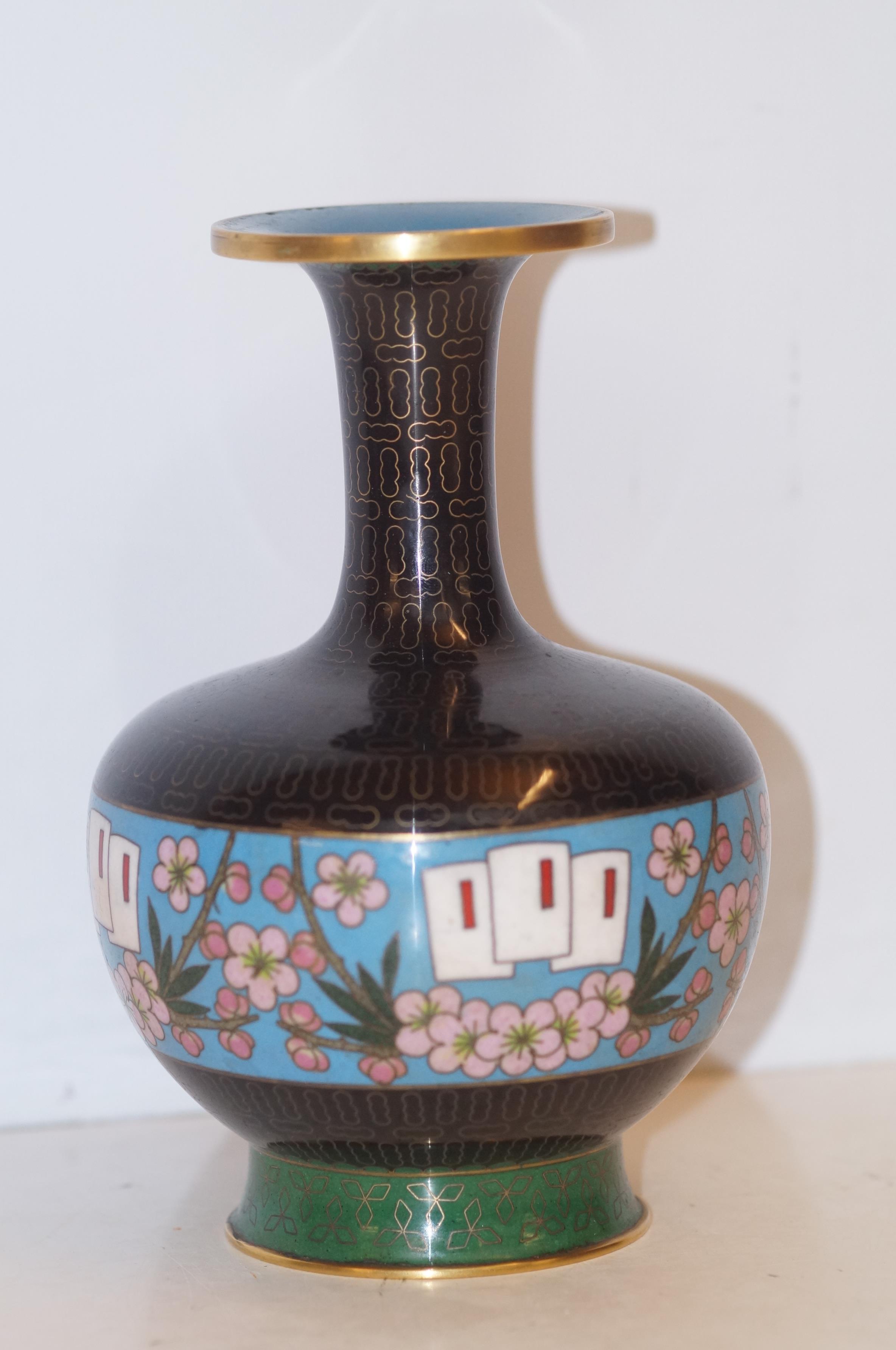 Oriental cloisonné vase