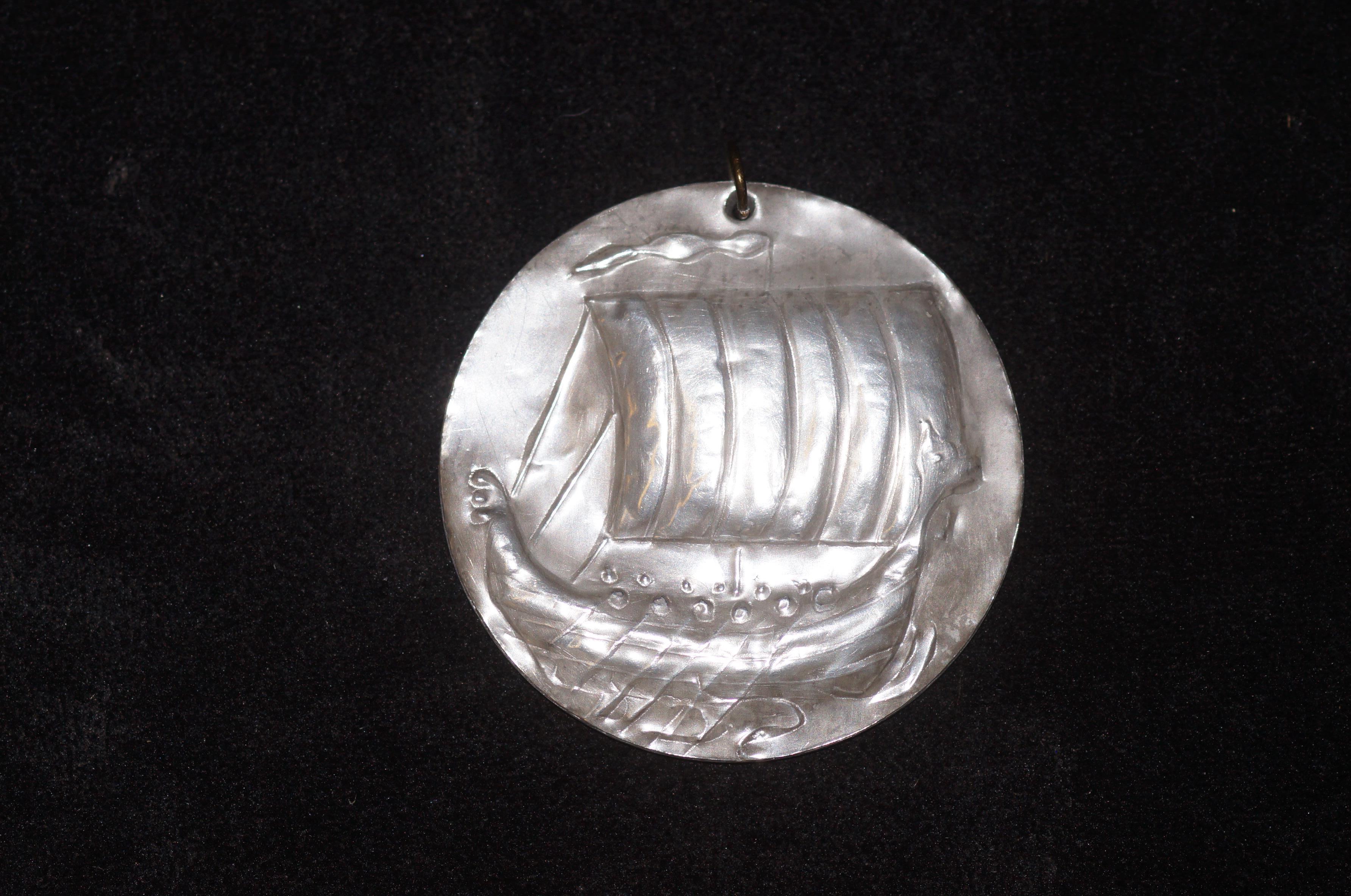 Pewter arts & crafts Galion pendant