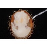 Rolled gold cameo brooch