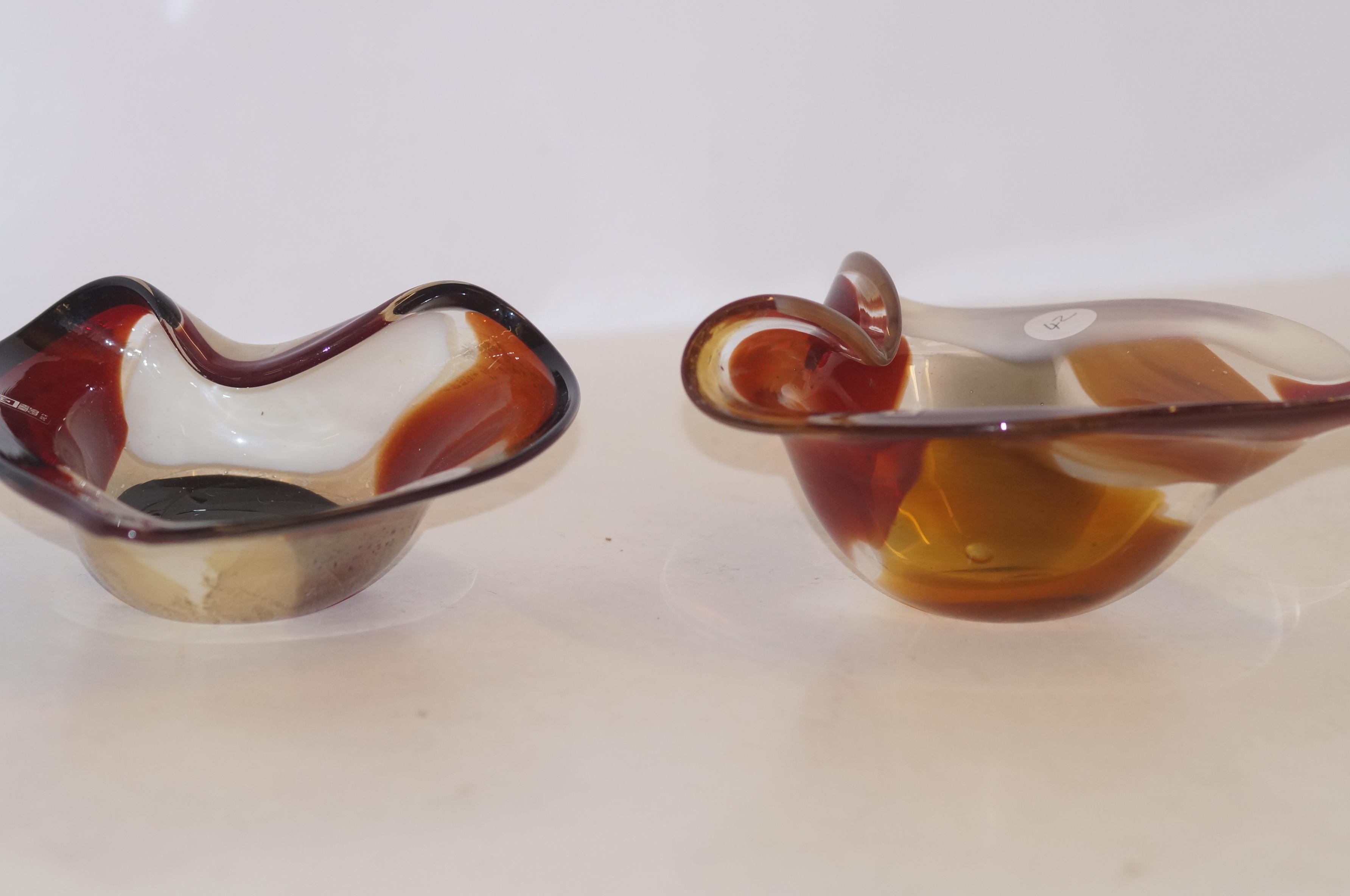 Pair of Mdina glass dishes