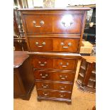 4 Drawer chest with foux top cabinet Height 135 cm