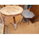 Early Victorian wine table together with a octagon