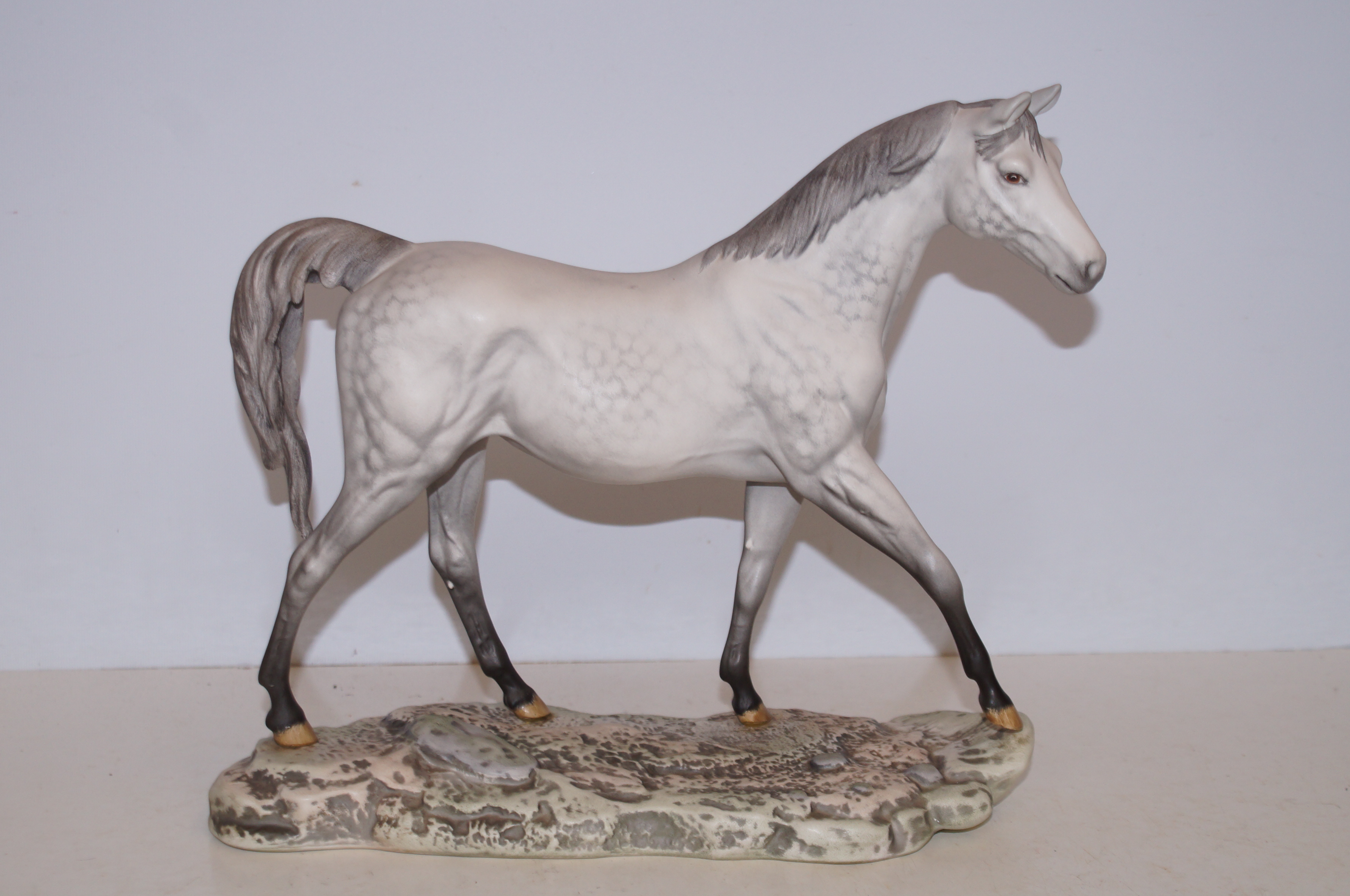 Beswick Moonlight horse on ceramic plinth (seconds