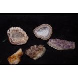 Collection of amethyst rocks