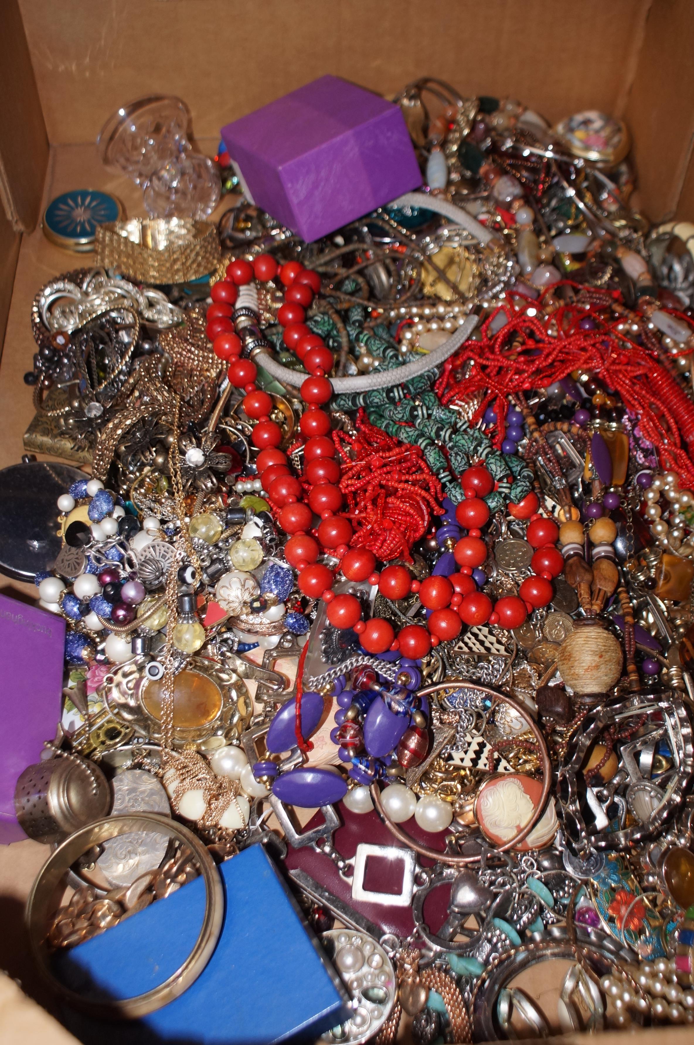 Large box of costume jewellery