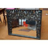 Large & heavy carved wood mirror