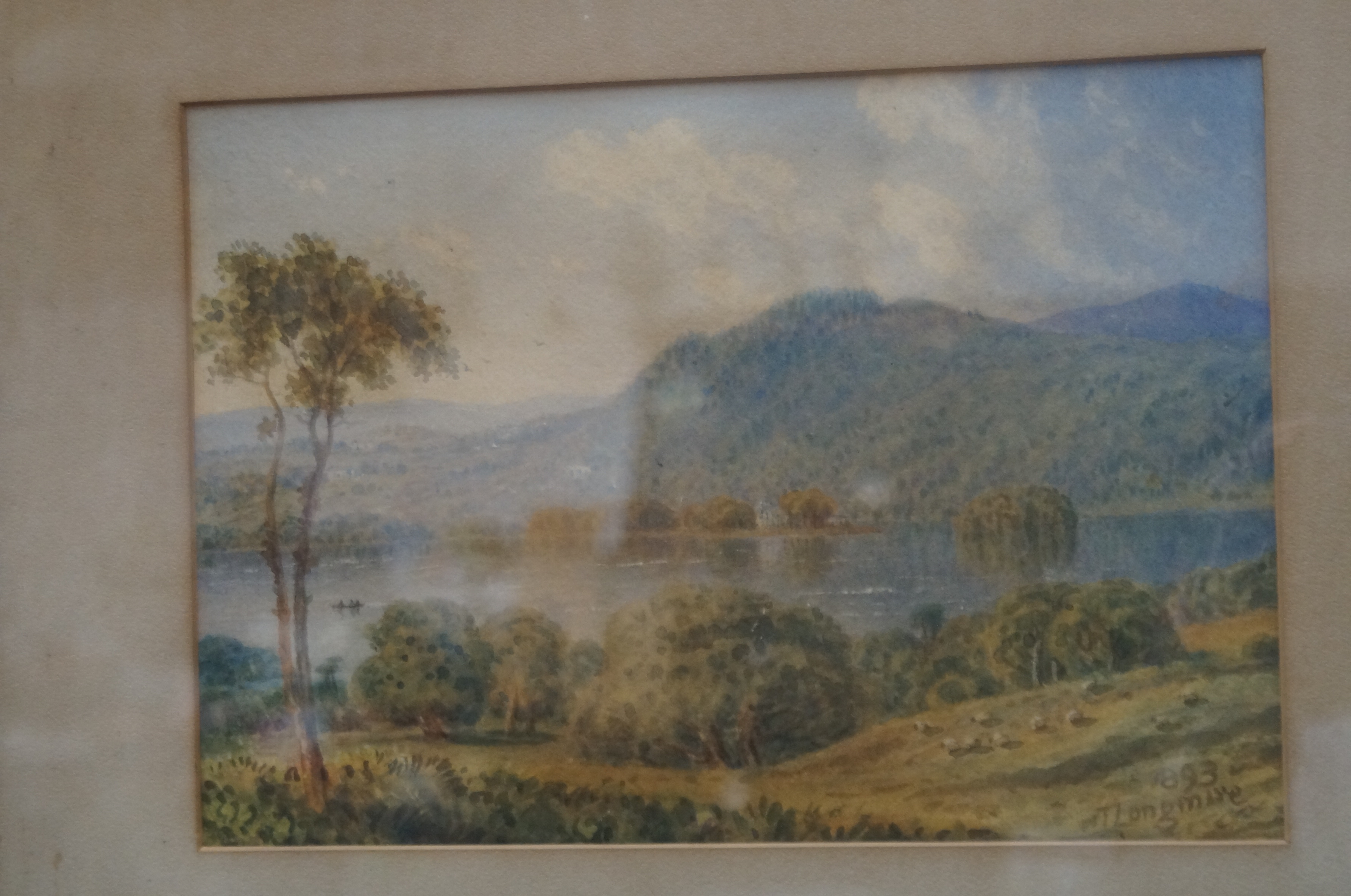 Victorian watercolour dated 1893 'The Ferry Windem