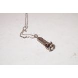 Silver cigar cutter necklace