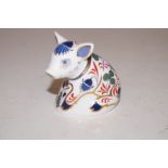 Royal Crown Derby sitting piglet with gold stopper