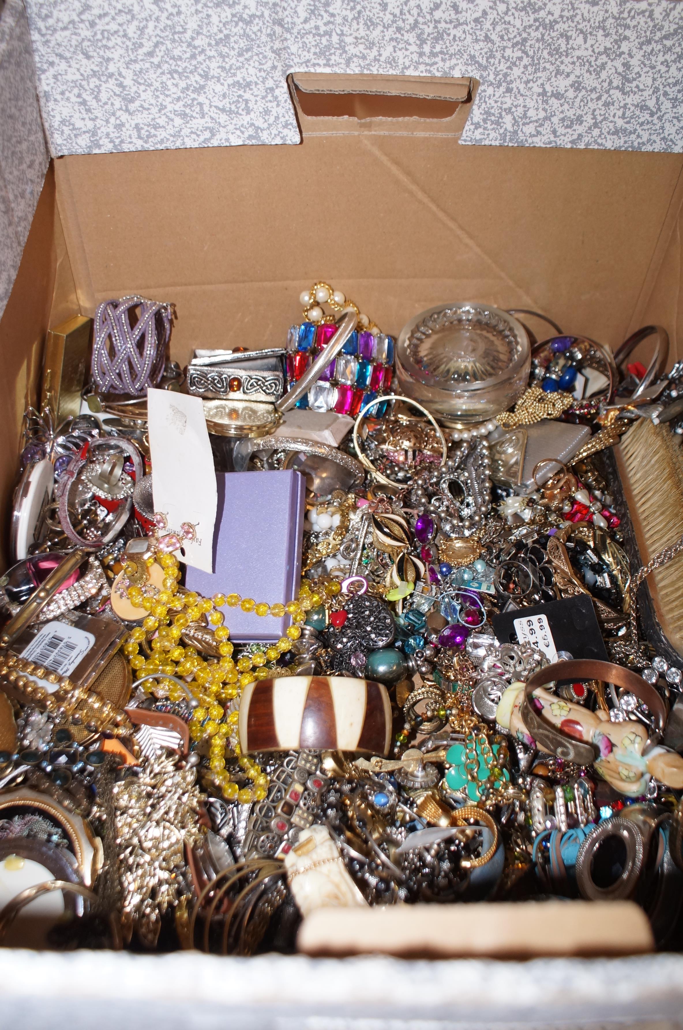 Large box of costume jewellery