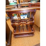 Mahogany drawered magazine rack