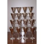 16 Silver goblets. Each goblet stamped "Silver" Ea