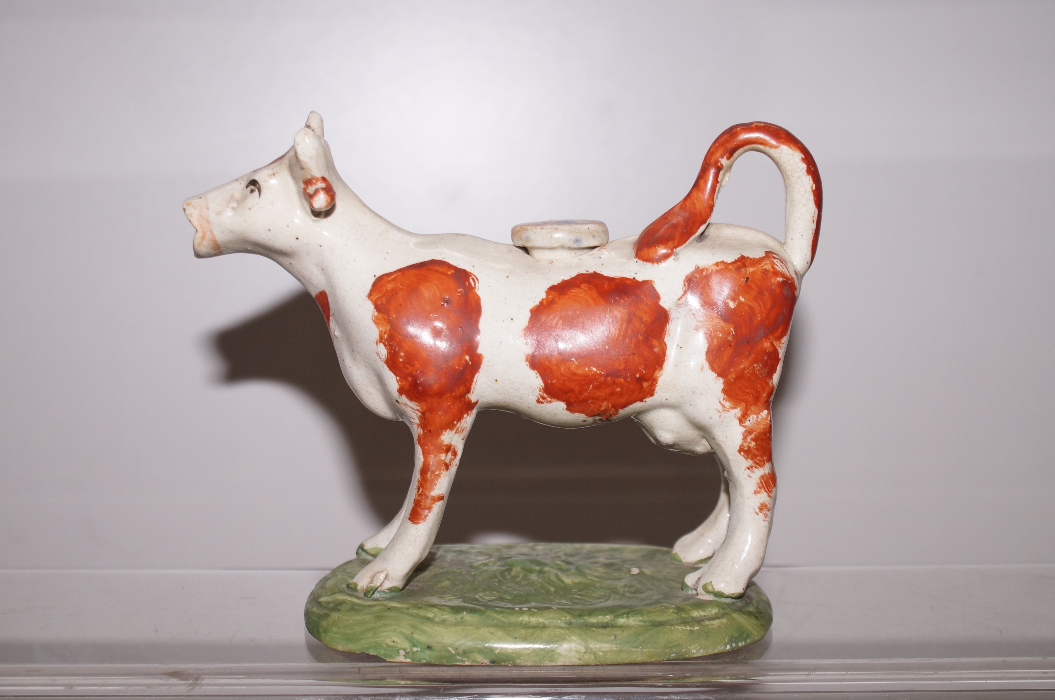 Late 18th Early 19th Century Cow Creamer with Cove