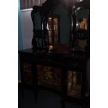 Late Victorian mirrored display sideboard with fre