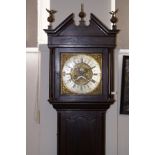 Late 18th century long case clock with silvered &