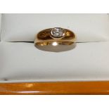 9ct Gold dress ring set with solitaire gem stone S