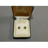 Pair of 14ct gold jade earrings in original box
