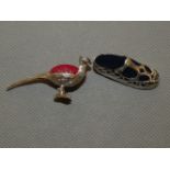 Silver slipper pin cushion together with a Silver