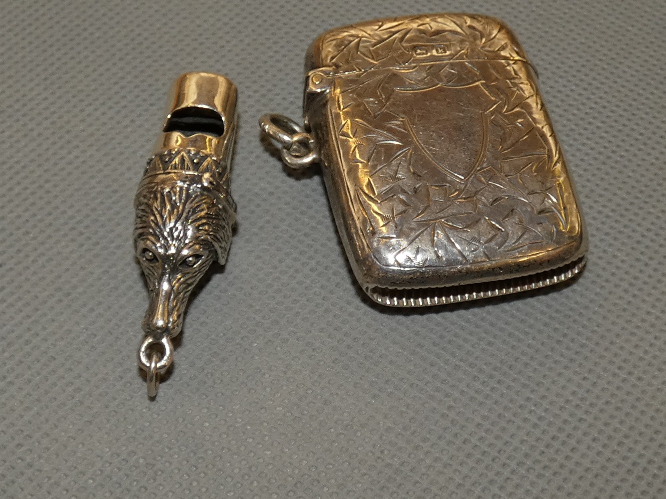 Silver vesta case, maker L spears Birmingham toget