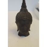 Early bronze buddhas head Height 19 cm