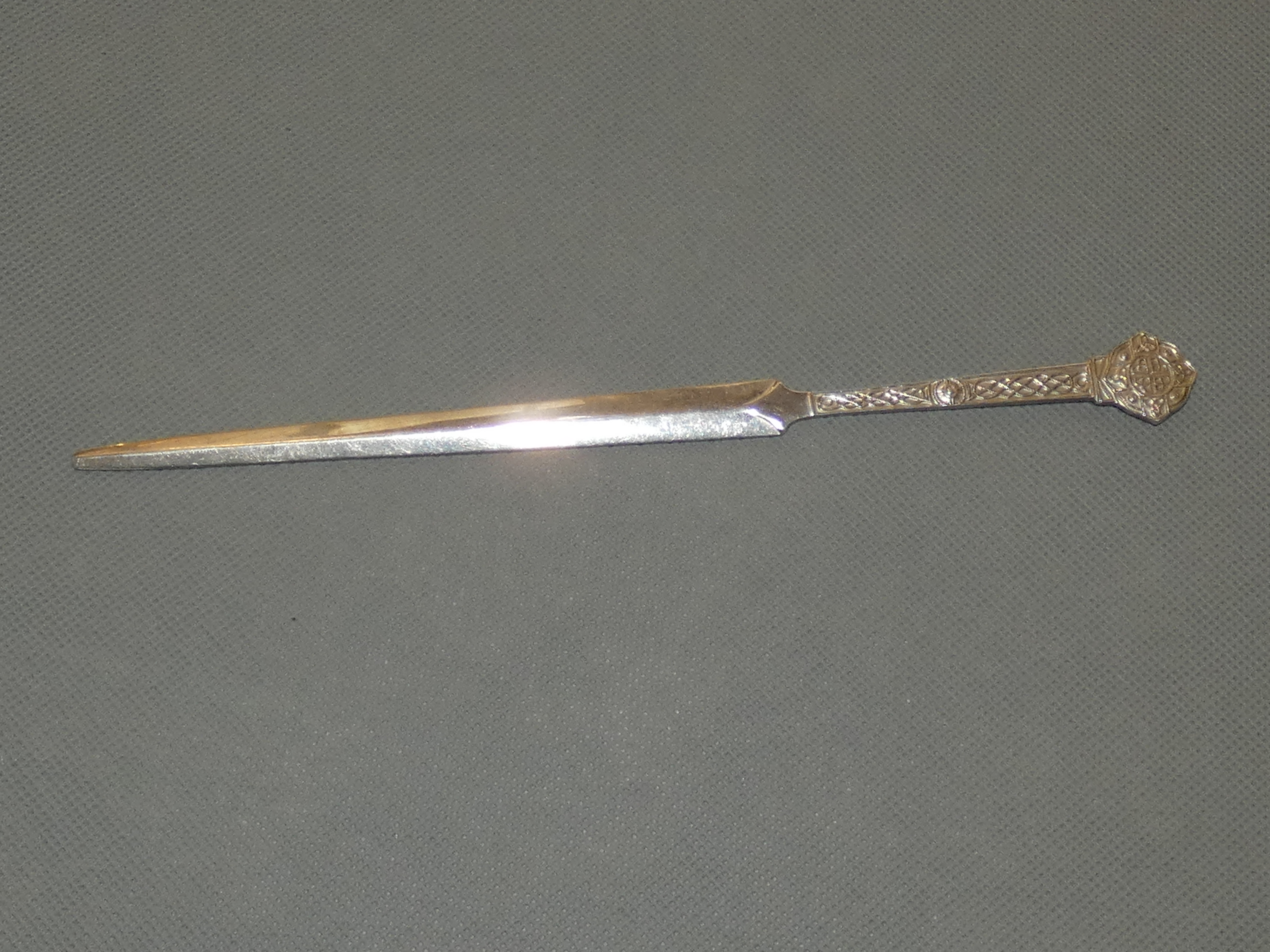 Silver paper knife, full Sheffield hallmarks, make