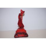 Peggy Davies Ruby Fusion art deco figure signed in