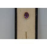 9ct Gold amethyst pin brooch