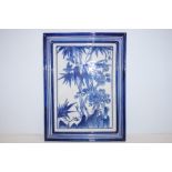 Blue & white oriental plaque 41 cm