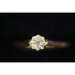 9ct Gold diamond solitaire ring