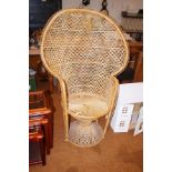 Early peacock wicker chair