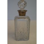 Silver collared whiskey decanter