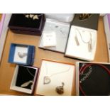 Collection of silver jewellery & 9ct gold stud