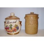 2 Large bread bins Tallest 39 cm