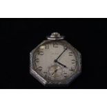 Art deco Elgin pocket watch with sub second dial
