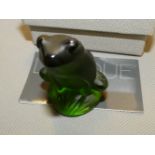Lalique glass frog in original box