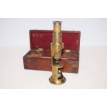 Early 20th century brass microscope