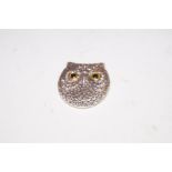 Silver owl brooch