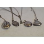 4 Silver locket necklaces