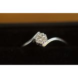 9ct white gold ring set with diamonds