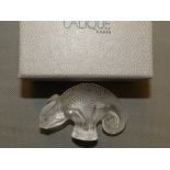 Lalique glass chameleon in original box