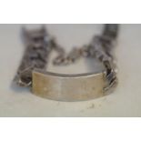 Gents Heavy silver ID bracelet Weight 179g