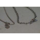 2 Silver heart necklaces