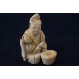 Ivory Netsuke from the Japanese Mejia period - Old