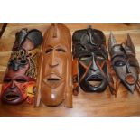 4x African mask wall hanging Largest 62 cm