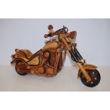 Wooden figure of a motorbike Length 50 cm