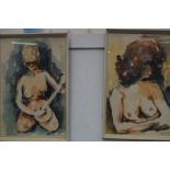 2 Framed abstract nudes signed Felix Fabian