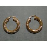 Pair of 9ct Gold loop earrings Weight 5.3g