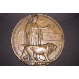 WWI bronze memorial plaque awarded to Samuel Henry