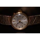 Omega 9ct Gold case & bracelet ladies wristwatch.