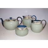 Four pieces of Macintyre - Teapot, Sugar bowl, Mil